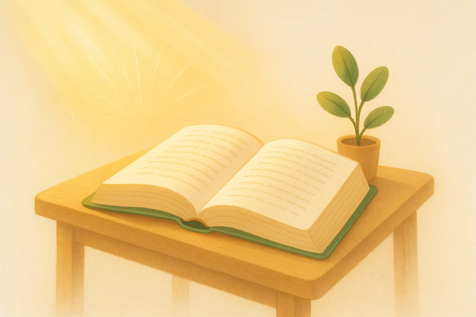 An open Bible with a marked verse