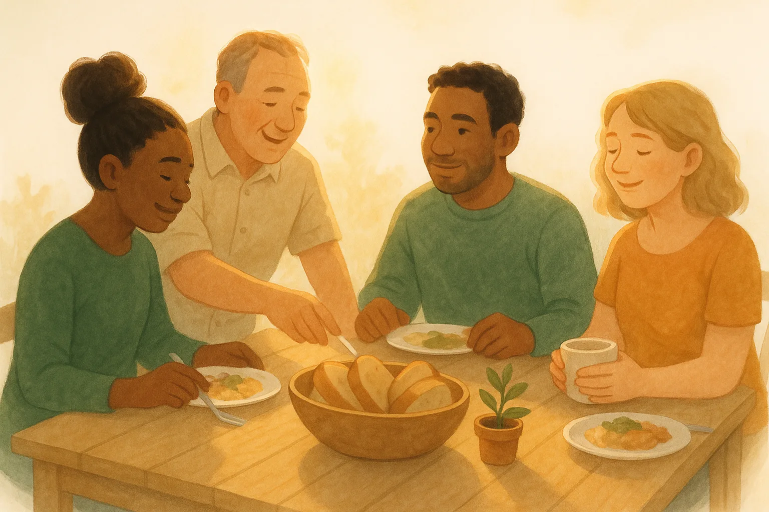 Teens welcomed around a table